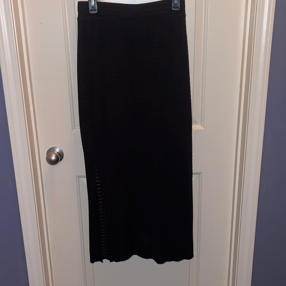 Apt 9 skirt. Side slit on both sides. Cute stripe that shows past lining